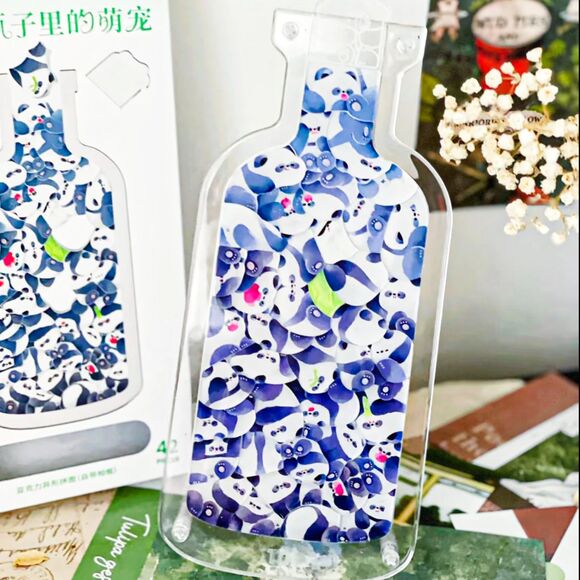 PETS IN THE BOTTLE Panda Animal Shaped Acrylic Puzzle - Picture 4 of 7